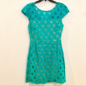 Unique teal dress